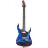 imageLeo Jaymz Electric Guitar Monsoon Deluxe Series Reverse Headstock Mahogany Body Roasted Maple Neck Rosewood Fretboard CaseAbstract DeluxeBlue