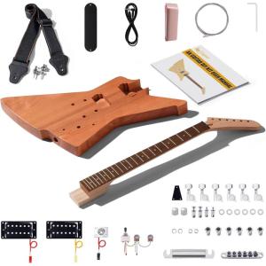 imageLeo Jaymz DIY Electric Guitar Kits with Mahogany Body and Maple Neck  Ebony Fingerboard and All Components Included PSAX