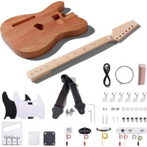imageLeo Jaymz DIY Electric Guitar Kits with Mahogany Body and Maple Neck  Ebony Fingerboard and All Components Included PSTL Lefthand