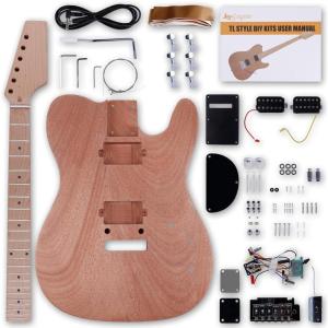 imageLeo Jaymz DIY Electric Guitar Kits with Mahogany Body and Maple Neck  Ebony Fingerboard and All Components Included PSTLM