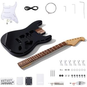 imageLeo Jaymz DIY ST Style Electric Guitar KitsSpraypainted Mahogany BodyLaurel Wood Fingerboard and Maple Neck including all Components STLight PinkST Black