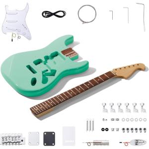 imageLeo Jaymz DIY ST Style Electric Guitar KitsSpraypainted Mahogany BodyLaurel Wood Fingerboard and Maple Neck including all Components STLight PinkSTSurf Green