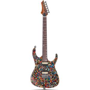 imageLeo Jaymz Electric Guitar Monsoon Deluxe Series Reverse Headstock Mahogany Body Roasted Maple Neck Rosewood Fretboard CaseAbstract DeluxeAbstract Deluxe