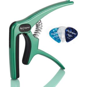 imageLeo Jaymz Heavy Duty Guitar Capo for AcousticElectric Guitars Guitar Clip made of Zinc Alloy Metal Guitar Clamp for Bass Classical Guitar Ukulele MandolinBanjo Blackish GreenBlackish Green