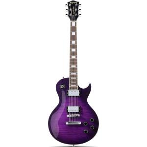 imageLeo Jaymz SC Series Electric Guitar  Mahogany Body Laurel Fingerboard Dual Humbuckers Stainless Steel Frets TuneOMatic Bridge C Neck 181 Tuners SkullViolet Flame