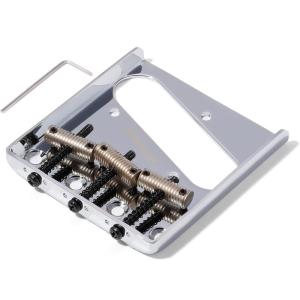 imageWilkinson WOT01 218 inch54mm Vintage Telecaster Guitar Bridge Brass 3Saddles Fixed Bridge for TL Style Electric Guitar WOT01 BlackWOT01T Chrome