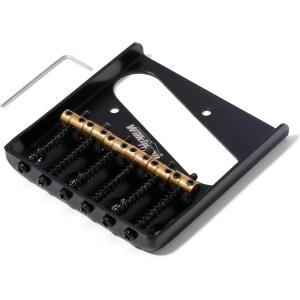imageWilkinson WOT01 218 inch54mm Vintage Telecaster Guitar Bridge Brass 3Saddles Fixed Bridge for TL Style Electric Guitar WOT01 BlackWOT02 Black