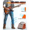 imageLeo Jaymz 15W Portable Electric Guitar Amp with BT Rechargeable Battery Builtin Effects Reverb Overdrive EQ Woodgrain Finish and 635mm Headphone Jack AG15AG15