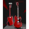 imageLeo Jaymz 39 Inch Solid Body Electric Guitar  Poplar Wood BodyMaple Neck and Laurel Wood Fretboard BlackDC Red