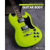 imageLeo Jaymz 39 Inch Solid Body Electric Guitar  Poplar Wood BodyMaple Neck and Laurel Wood Fretboard BlackFluorescent Green