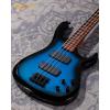 imageLeo Jaymz CB400 4 String 34quot Scale Electric Bass Guitar 24 Frets Mahogany Body Rosewood Fingerboard with Abalone Inlays Roasted Maple Neck HH Pickups Glossy Body Finish CB Flame Blue