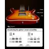 imageLeo Jaymz Hurricane Series Electric Guitar Double Cut Arched Top Mahogany Body Reverse Headstock Roasted Maple Neck Rosewood FretboardAlnico V PickupsLocking TunersTremolo BridgeRedSunburst