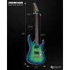 imageLeo Jaymz Hurricane Series Electric Guitar Double Cut Arched Top Mahogany Body Reverse Headstock Roasted Maple Neck Rosewood FretboardAlnico V PickupsLocking TunersTremolo BridgeRedPeacock Blue
