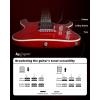 imageLeo Jaymz Hurricane Series Electric Guitar Double Cut Arched Top Mahogany Body Reverse Headstock Roasted Maple Neck Rosewood FretboardAlnico V PickupsLocking TunersTremolo BridgeRedRed