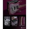 imageLeo Jaymz Hurricane Series Electric GuitarDouble Cut Arched Top Mahogany BodyReverse HeadstockRoasted Maple NeckRosewood FretboardAlnico V PickupsLocking TunersTremolo Bridge Blue PurplePurple Black