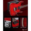 imageLeo Jaymz Hurricane Series Electric GuitarDouble Cut Arched Top Mahogany BodyReverse HeadstockRoasted Maple NeckRosewood FretboardAlnico V PickupsLocking TunersTremolo Bridge Blue PurpleRed