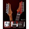 imageLeo Jaymz Hurricane Series Electric GuitarDouble Cut Arched Top Mahogany BodyReverse HeadstockRoasted Maple NeckRosewood FretboardAlnico V PickupsLocking TunersTremolo Bridge Blue PurpleRed