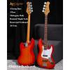 imageLeo Jaymz JB400 4 String 34quot Scale Electric J Bass Guitar Mahogany Body and Ash Veener Rosewood Fingerboard Roasted Maple Neck J Bass Pickup Classic Design for Beginners JB Cherry Sunburst