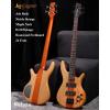 imageLeo Jaymz LB400 Series 4 String 34quot Scale Electric Bass Guitar 24 Frets Ash Body Maple Neck Rosewood Frets HH Pickups Matte Finish LB Nature