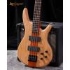 imageLeo Jaymz LB400 Series 4 String 34quot Scale Electric Bass Guitar 24 Frets Ash Body Maple Neck Rosewood Frets HH Pickups Matte Finish LB Nature