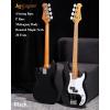 imageLeo Jaymz PB400 4 String 34quot Scale Electric P Bass Guitar Mahogany Body Maple Fingerboard Roasted Maple Neck Splitcoil Pickup Classic Design for Beginners PB Black