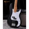 imageLeo Jaymz PB400 4 String 34quot Scale Electric P Bass Guitar Mahogany Body Maple Fingerboard Roasted Maple Neck Splitcoil Pickup Classic Design for Beginners PB Black
