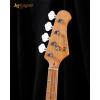 imageLeo Jaymz PB400 4 String 34quot Scale Electric P Bass Guitar Mahogany Body Maple Fingerboard Roasted Maple Neck Splitcoil Pickup Classic Design for Beginners PB Black