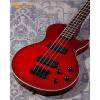 imageLeo Jaymz SC 4 String 34quot Scale Electric Bass 22 Frets Mahogany Body Maple Neck Rosewood Fingerboard HH Pickups Glossy Finish SC Flame Red