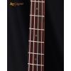 imageLeo Jaymz SC 4 String 34quot Scale Electric Bass 22 Frets Mahogany Body Maple Neck Rosewood Fingerboard HH Pickups Glossy Finish SC Flame Red