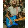 imageLeo Jaymz TL Style Electric Guitar with Flame Maple Top  High Gloss Mahogany Body and Hard Maple Neck  High Transparent Acrylic Pickguard Transparent Blue Burst