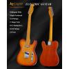 imageLeo Jaymz TL Style Electric Guitar with Flame Maple Top  High Gloss Mahogany Body and Hard Maple Neck  High Transparent Acrylic Pickguard Transparent Honey Burst