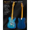 imageLeo Jaymz TL Style Electric Guitar with Flame Maple Top  High Gloss Mahogany Body and Hard Maple Neck  High Transparent Acrylic Pickguard Transparent Blue Burst