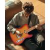 imageLeo Jaymz TL Style Electric Guitar with Flame Maple Top  High Gloss Mahogany Body and Hard Maple Neck  High Transparent Acrylic Pickguard Transparent Honey Burst