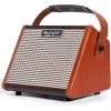 imageLeo Jaymz 15W Portable Electric Guitar Amp with BT Rechargeable Battery Builtin Effects Reverb Overdrive EQ Woodgrain Finish and 635mm Headphone Jack AG15AG15