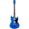 imageLeo Jaymz 39 Inch Solid Body Electric Guitar  Poplar Wood BodyMaple Neck and Laurel Wood Fretboard BlackNavy Blue