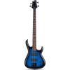 imageLeo Jaymz CB400 4 String 34quot Scale Electric Bass Guitar 24 Frets Mahogany Body Rosewood Fingerboard with Abalone Inlays Roasted Maple Neck HH Pickups Glossy Body Finish CB Flame Blue