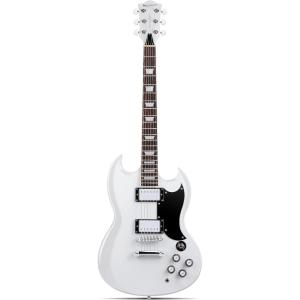 imageLeo Jaymz 39 Inch Solid Body Electric Guitar  Poplar Wood BodyMaple Neck and Laurel Wood Fretboard BlackWhite