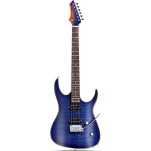 imageLeo Jaymz Hurricane Series Electric Guitar Double Cut Arched Top Mahogany Body Reverse Headstock Roasted Maple Neck Rosewood FretboardAlnico V PickupsLocking TunersTremolo BridgeRedBlue Purple