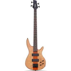 imageLeo Jaymz LB400 Series 4 String 34quot Scale Electric Bass Guitar 24 Frets Ash Body Maple Neck Rosewood Frets HH Pickups Matte Finish LB Nature