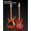 imageLeo Jaymz ST Pro Electric Guitar Roasted Maple Neck Maple Fingerboard Mahogany Body Alnico 5 Pickups for Intermediate ampamp Advanced PlayersSSH Blue BurlPink Flame