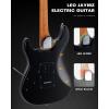 imageLeo Jaymz ST Pro Electric Guitar Roasted Maple Neck Maple Fingerboard Mahogany Body Alnico 5 Pickups for Intermediate ampamp Advanced PlayersSSH Blue BurlGreen Burl