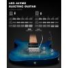 imageLeo Jaymz ST Pro Electric Guitar Roasted Maple Neck Maple Fingerboard Mahogany Body Alnico 5 Pickups for Intermediate ampamp Advanced PlayersSSH Blue BurlBlack Flame Blue