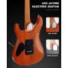imageLeo Jaymz ST Pro Electric Guitar Roasted Maple Neck Maple Fingerboard Mahogany Body Alnico 5 Pickups for Intermediate ampamp Advanced PlayersSSH Blue BurlPink Flame