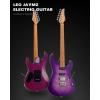 imageLeo Jaymz ST Pro Electric Guitar Roasted Maple Neck Maple Fingerboard Mahogany Body Alnico 5 Pickups for Intermediate ampamp Advanced PlayersSSH Blue BurlViolet Flame