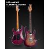 imageLeo Jaymz ST Pro Electric Guitar Roasted Maple Neck Maple Fingerboard Mahogany Body Alnico 5 Pickups for Intermediate ampamp Advanced PlayersSSH Blue BurlViolet Burl