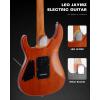 imageLeo Jaymz ST Pro Electric Guitar Roasted Maple Neck Maple Fingerboard Mahogany Body Alnico 5 Pickups for Intermediate ampamp Advanced PlayersSSH Blue BurlPink Flame