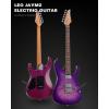 imageLeo Jaymz ST Pro Electric Guitar Roasted Maple Neck Maple Fingerboard Mahogany Body Alnico 5 Pickups for Intermediate ampamp Advanced PlayersSSH Blue BurlViolet Flame