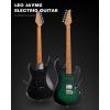 imageLeo Jaymz ST Pro Electric Guitar Roasted Maple Neck Maple Fingerboard Mahogany Body Alnico 5 Pickups for Intermediate ampamp Advanced PlayersSSH Blue BurlGreen Burl