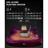 imageLeo Jaymz ST Pro Electric Guitar Roasted Maple Neck Maple Fingerboard Mahogany Body Alnico 5 Pickups for Intermediate ampamp Advanced PlayersSSH Blue BurlViolet Burl