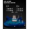 imageLeo Jaymz ST Pro Electric Guitar Roasted Maple Neck Maple Fingerboard Mahogany Body Alnico 5 Pickups for Intermediate ampamp Advanced PlayersSSH Blue BurlBlue Burl